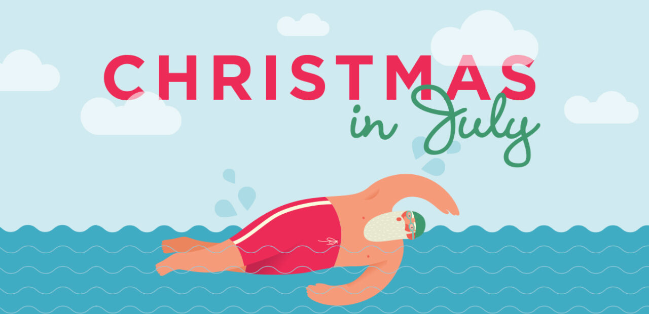 Santa Swimming