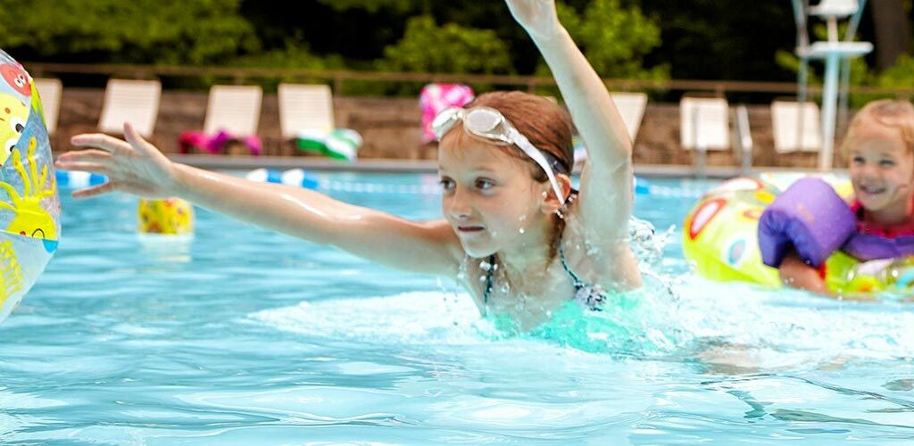 Children playing in the pool